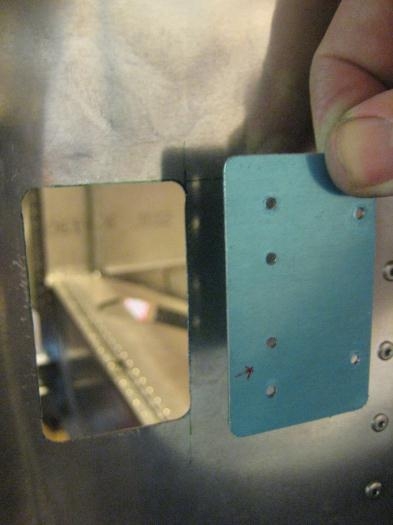 Van's vent skin used as the template, and the hole cut out to fit.