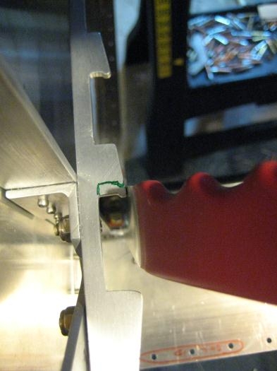 The rear detent showing hot the flap handle is all the way back but not engaged