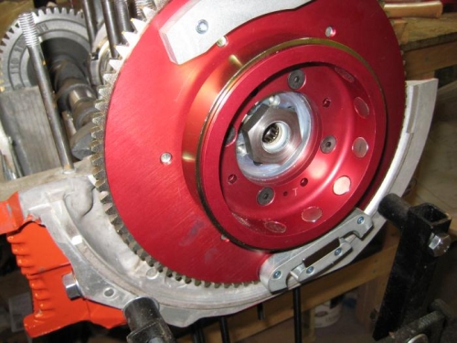 Flywheel partially in place.