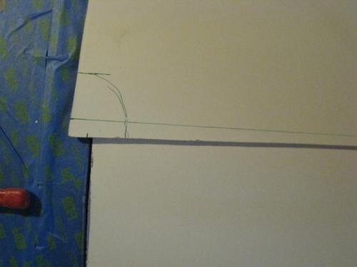 Back center of two cowl halves. Overlap is left cowl to be cut.