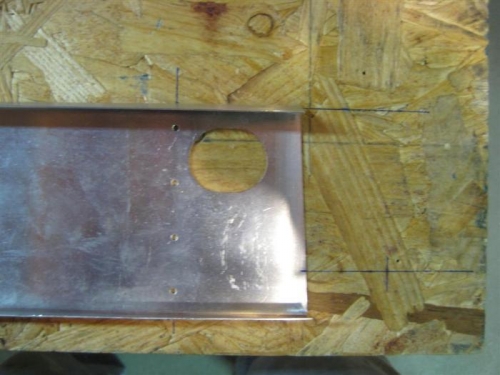 Drew guidelines on my workbench, then aligned the spar with them