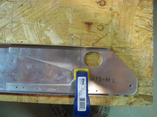Used the guidelines to align W13-01L, and clamped in place for drilling