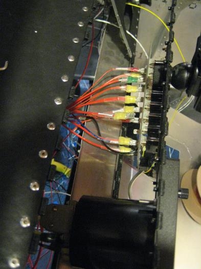 View behind my center panel, with wires from the ZTron switch/breaker unit.