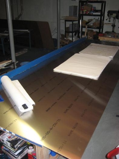 Clean work top, and next sheet of aluminum