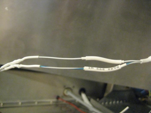 PTT switch wires from harness, right, to control stick, left.