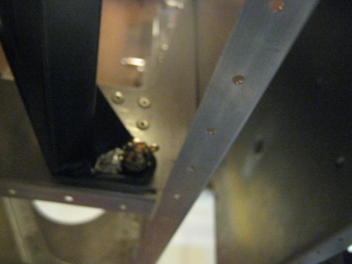 Another view of the control triangle bolt in place.