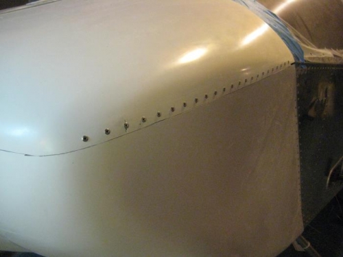 No lower cowl horizontal hinge, yet, but otherwise it's lookin pretty good w/ only 1 hinge-half to go