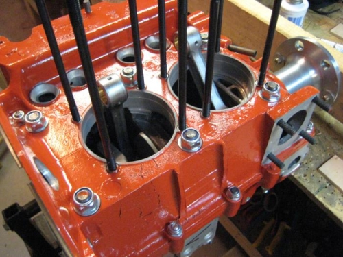 The case halves assembled and all the fasteners set and torqued.