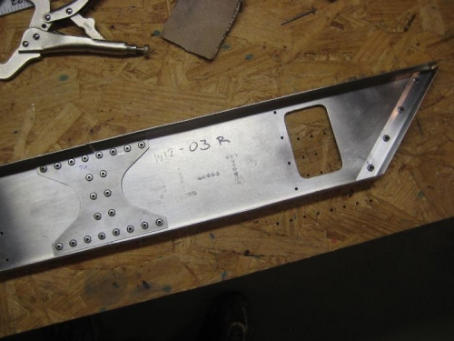 Spar tip spliced in place, and angle at tip installed