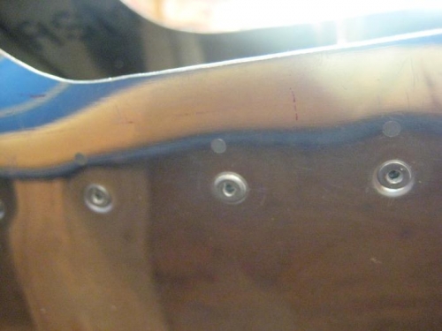 Here are the 3 holes filled with JB Weld.