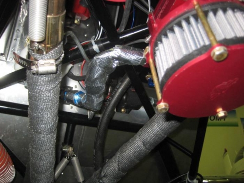 New fuel line with heat shield tape