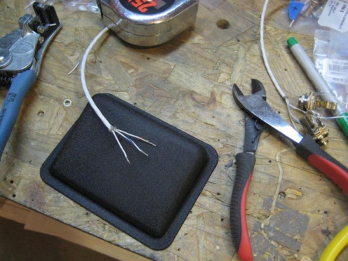 Headset jack shielded wires.