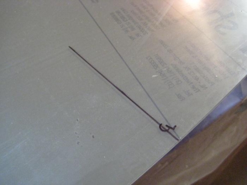 Drew a centerline (it's on the protective plastic) at the front and rear