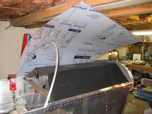 Test fit the bow and canopy several times. Trimmed bow as required.