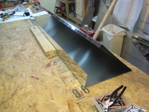 Skin bent and ready for measuring cuts and holes.