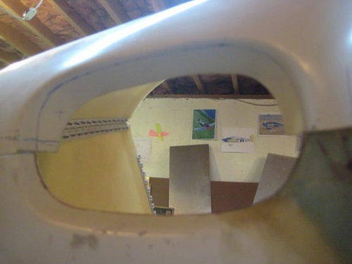 Line for cutting the upper cowl.