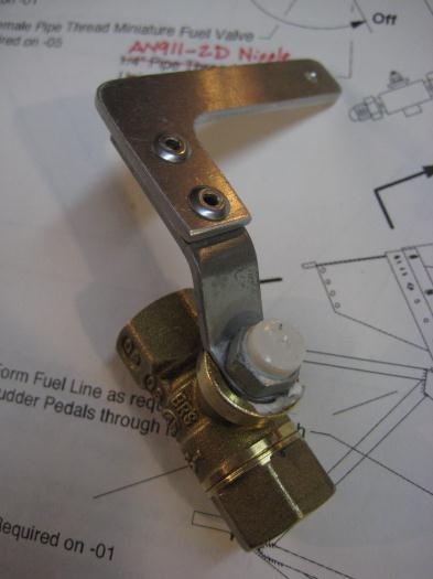 Added extention for handle so I can rig a shut-off to the instrument panel