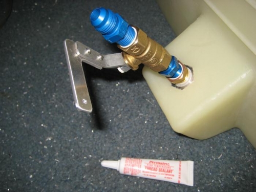 Shut-off valve installed. Permatex thread sealant used.