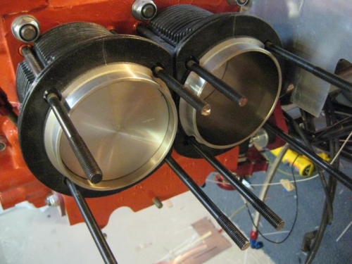 Cylinders and pistons exposed.