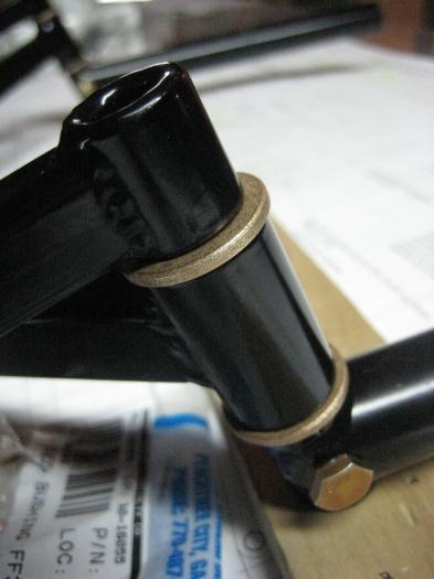 Closeup of controls in bronze bushings