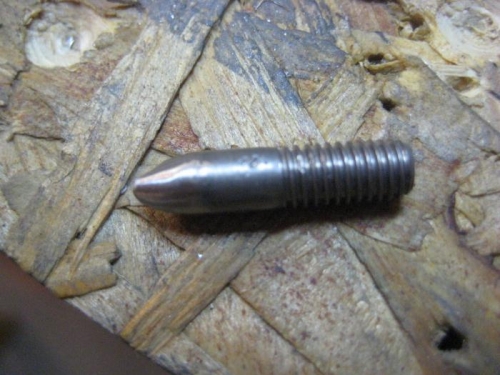 Pin made from AN3C-10 bolt.