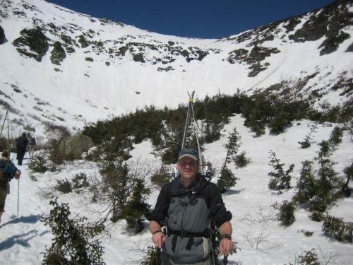 Me, with Tuckerman Ravine in the background.