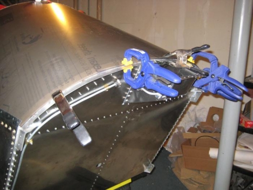 Test fit, clamped in place.