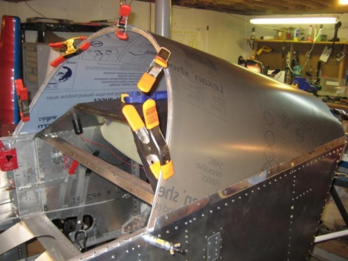 Test fit, clamped at the bows.