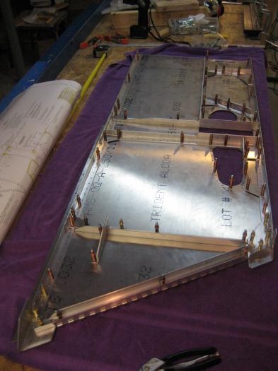 Everything put back together, ready for riveting.