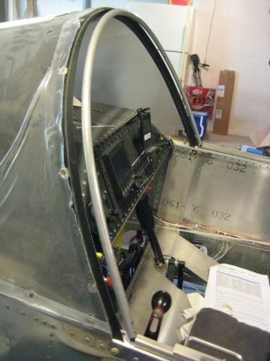 Front canopy bow successfully bent to match the windscreen arc.