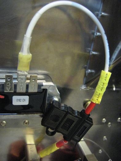 Charging wire from relay to battery. Now I inserted a 25amp fuse.