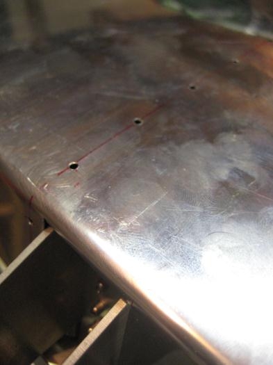 Pilot holes for ribs