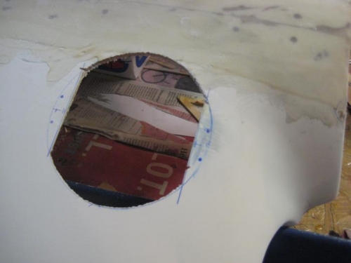 Rough cutout, per plans.