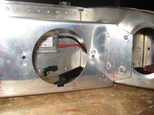 The round hole where the HID light goes.