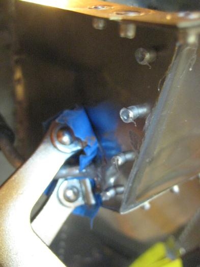 Clamps holding ss patch in place (hard to see here)