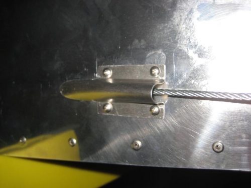 Left rudder cable fairing installed
