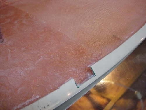 The upper flange notched for the spar cap.