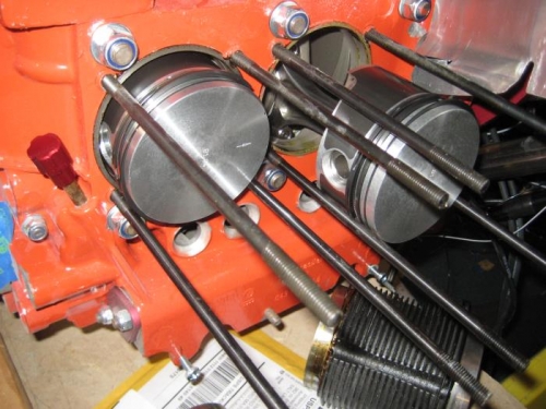 Piston on left done. On right, in progress.