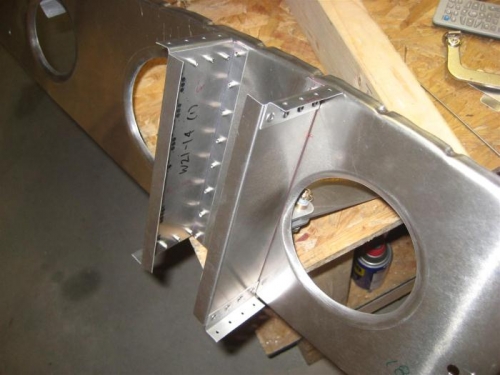 Bellcrank channel reinforcing.