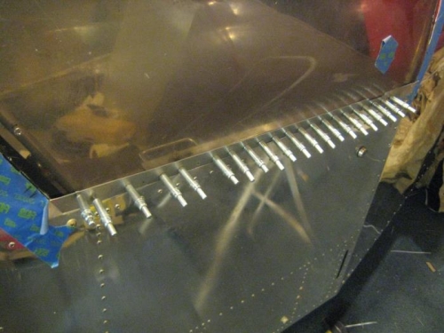 Canopy strap and canopy pilot drilled and cleco'd