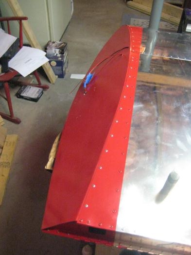 Wing tip fully riveted in place