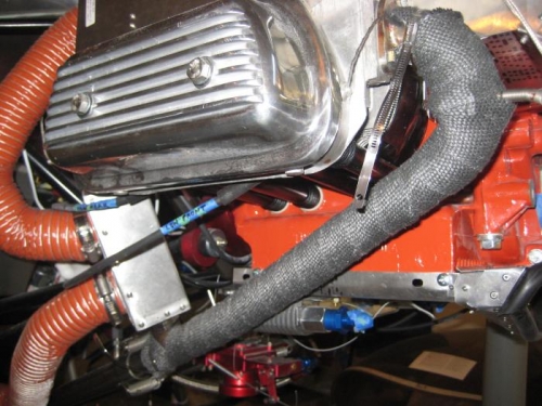 Exhaust wrap in progress