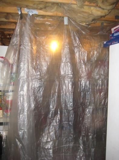 Outside view of plastic paint booth