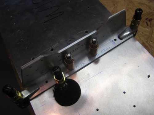 A view from the top. I actually added a bunch more clamps before drilling.