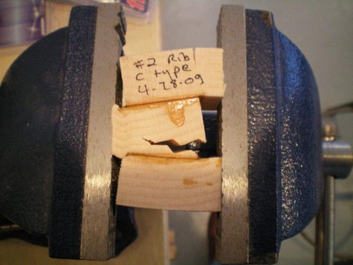 Glue joint intact, the wood has failed.