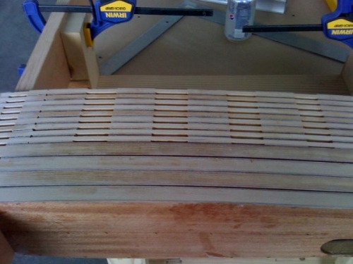 Ribs sanded.  Not gussets aligned.