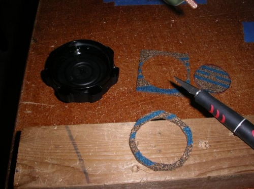 Cut a cork gasket for the cap