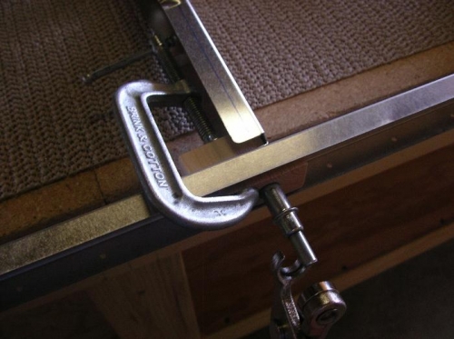 Aligned with a cleco and clamped