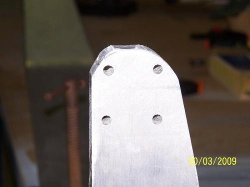 axle mount holes drilled to 1/4