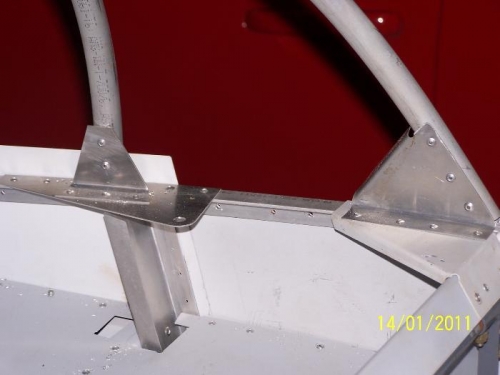 Front and rear tube gussets and shoulder harness bracket.